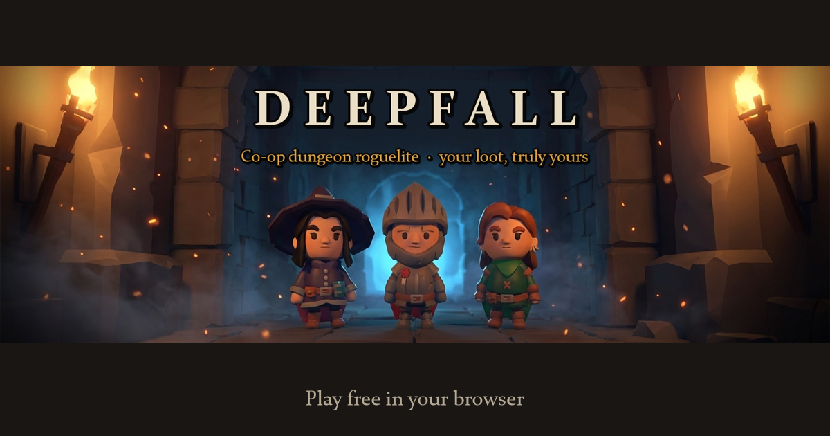 DEEPFALL — co-op dungeon roguelite key art